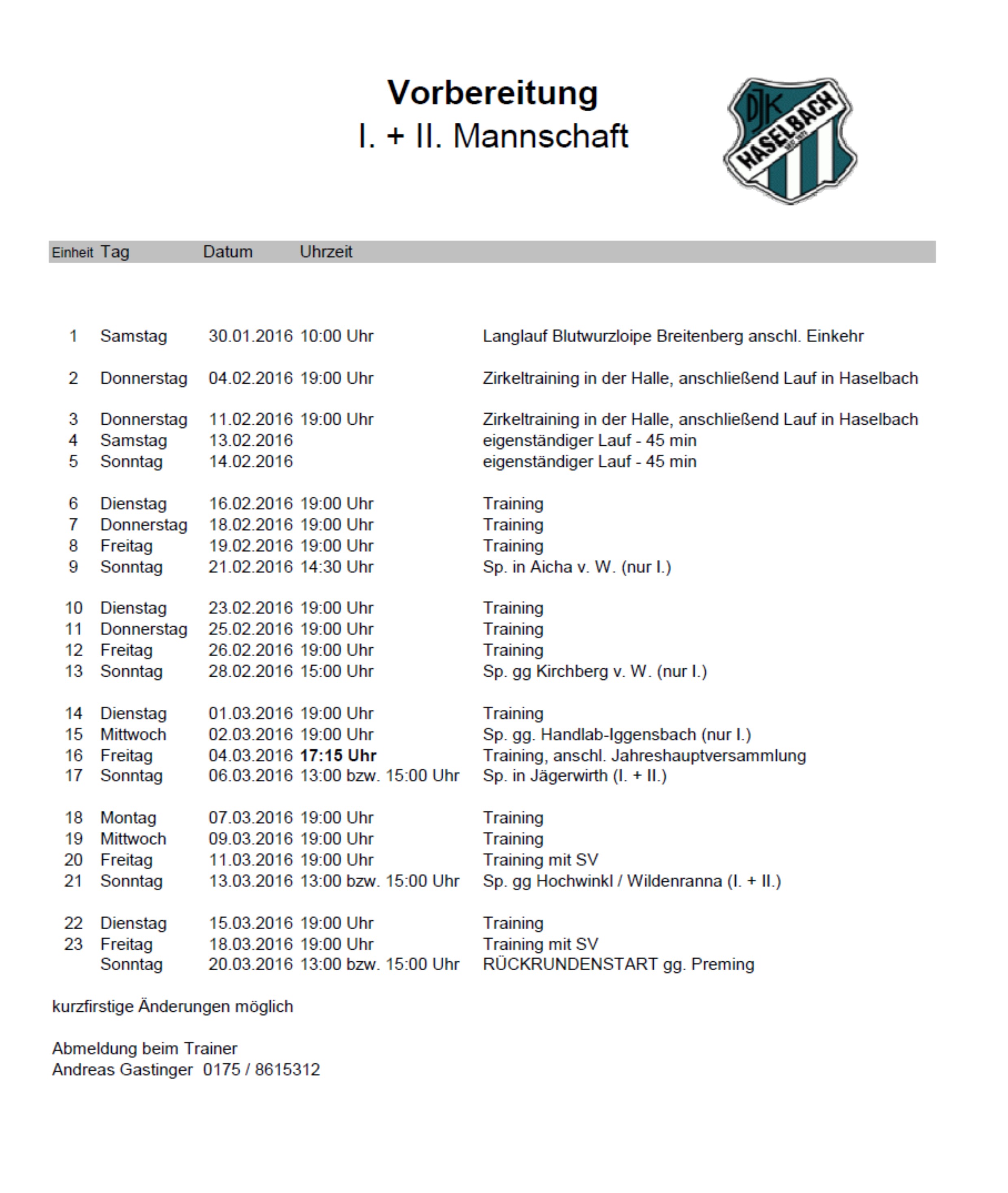 VorbereitungRückrunde2016